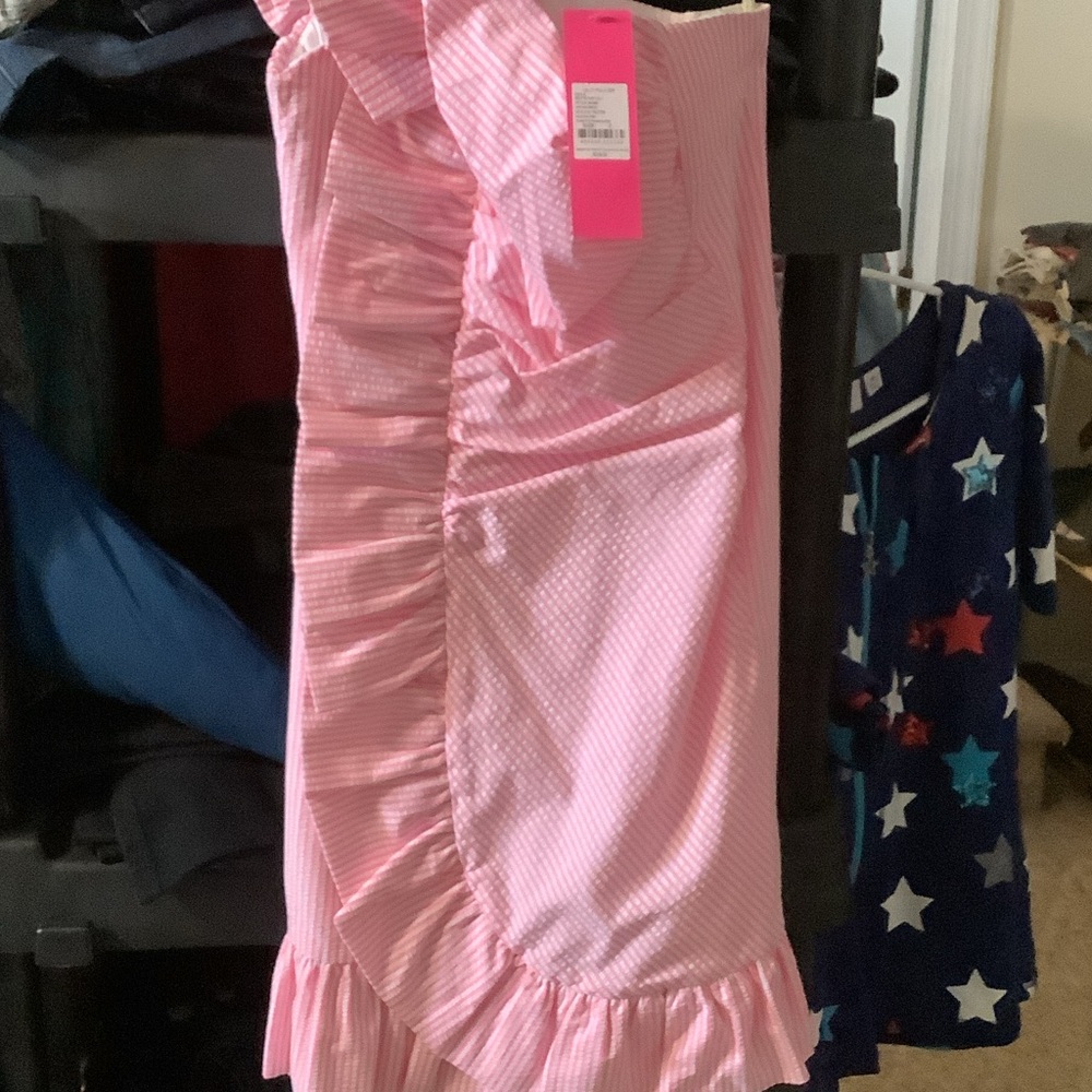 Lilly Pulitzer Havana Pink Tiffani Seersucker‎ Dress, Sz 2, New
